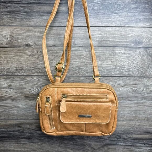 multiSac Handbags - MultiSac Zippy Triple Compartment Purse Brown